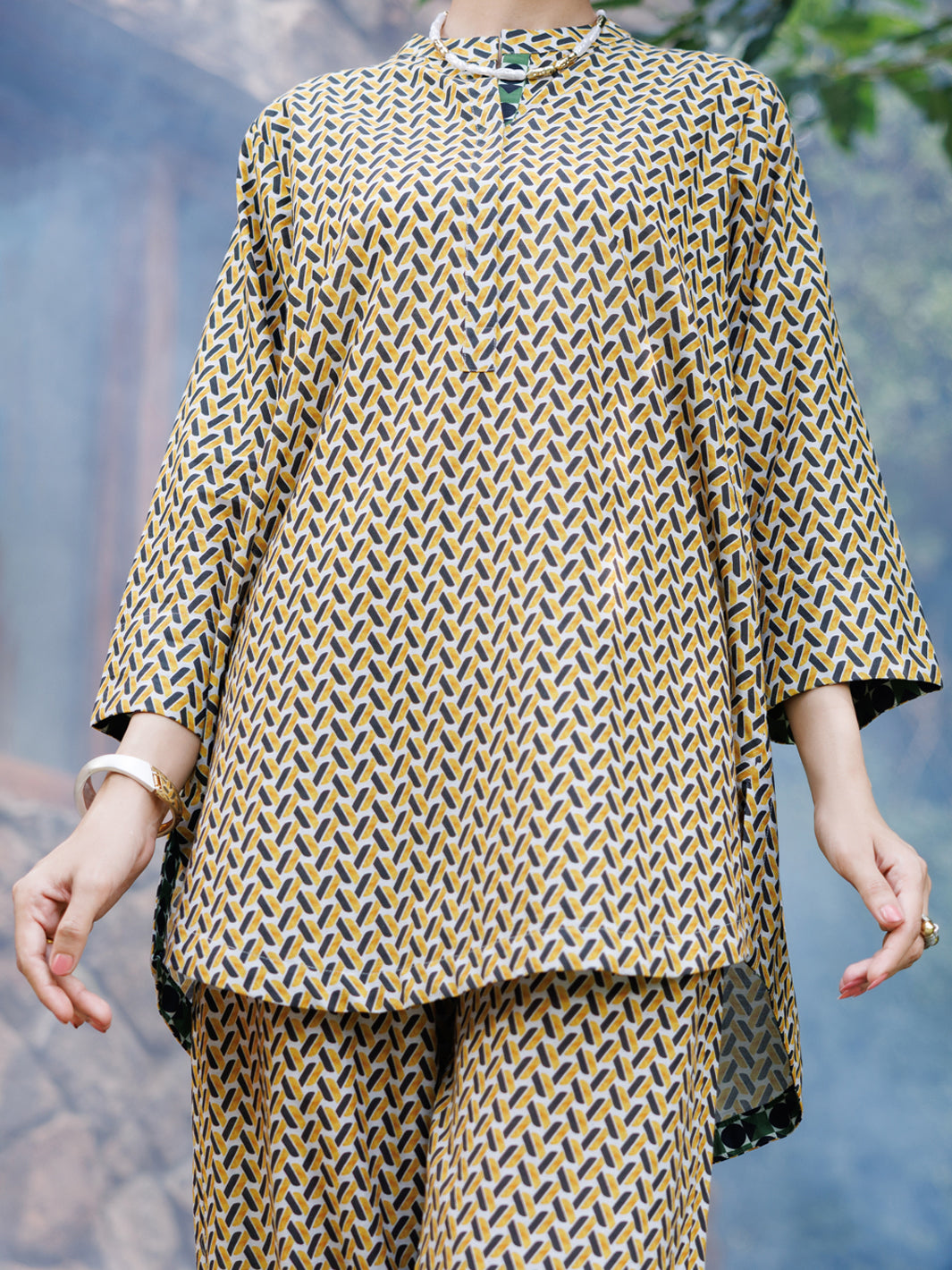 Mustard Cotton Co-Ord Set - AWP-2PS-SLKS-1053