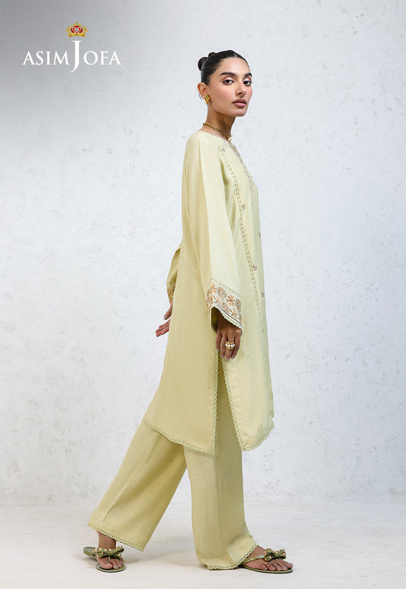 AJPB-235 EMBROIDERED RAW SILK STITCHED 2PCS