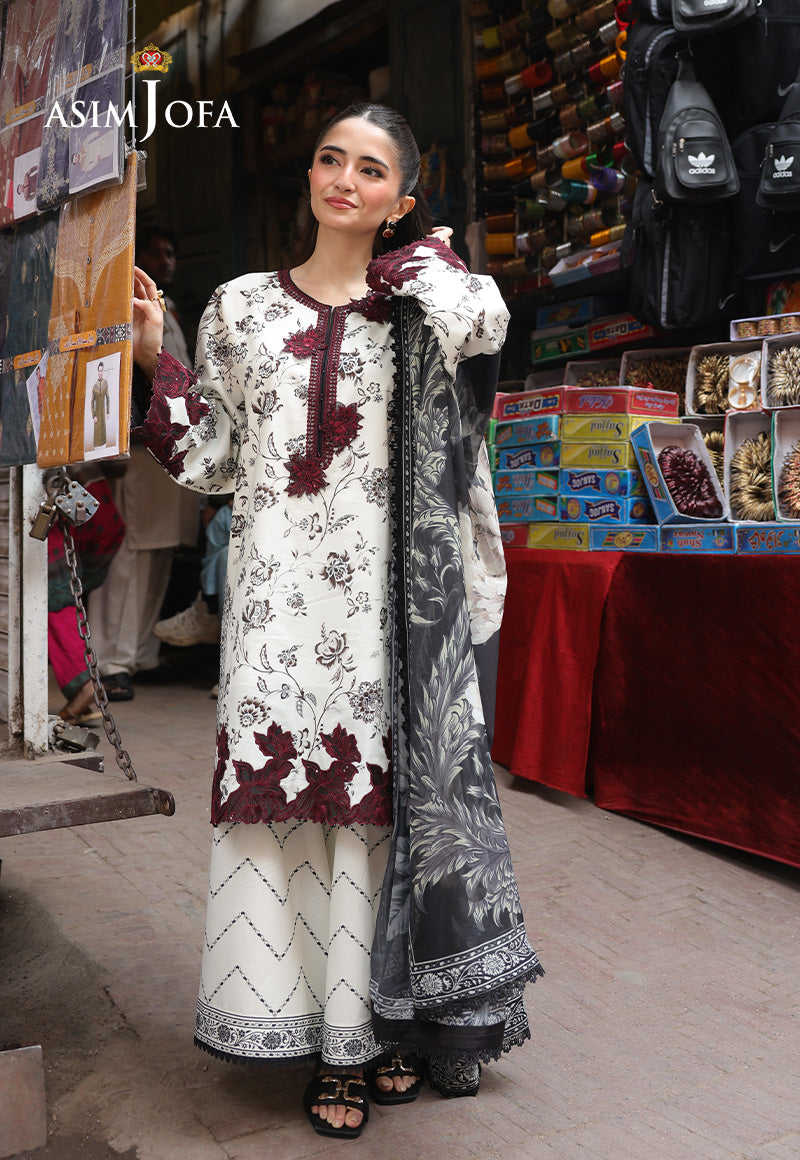 AJUBF-52 PRINTED EMBROIDERED LAWN 3 PCS