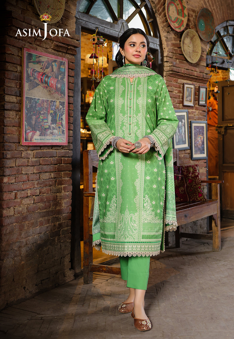 AJUBFD-53 DIGITAL PRINTED LAWN STITCHED 2 PCS