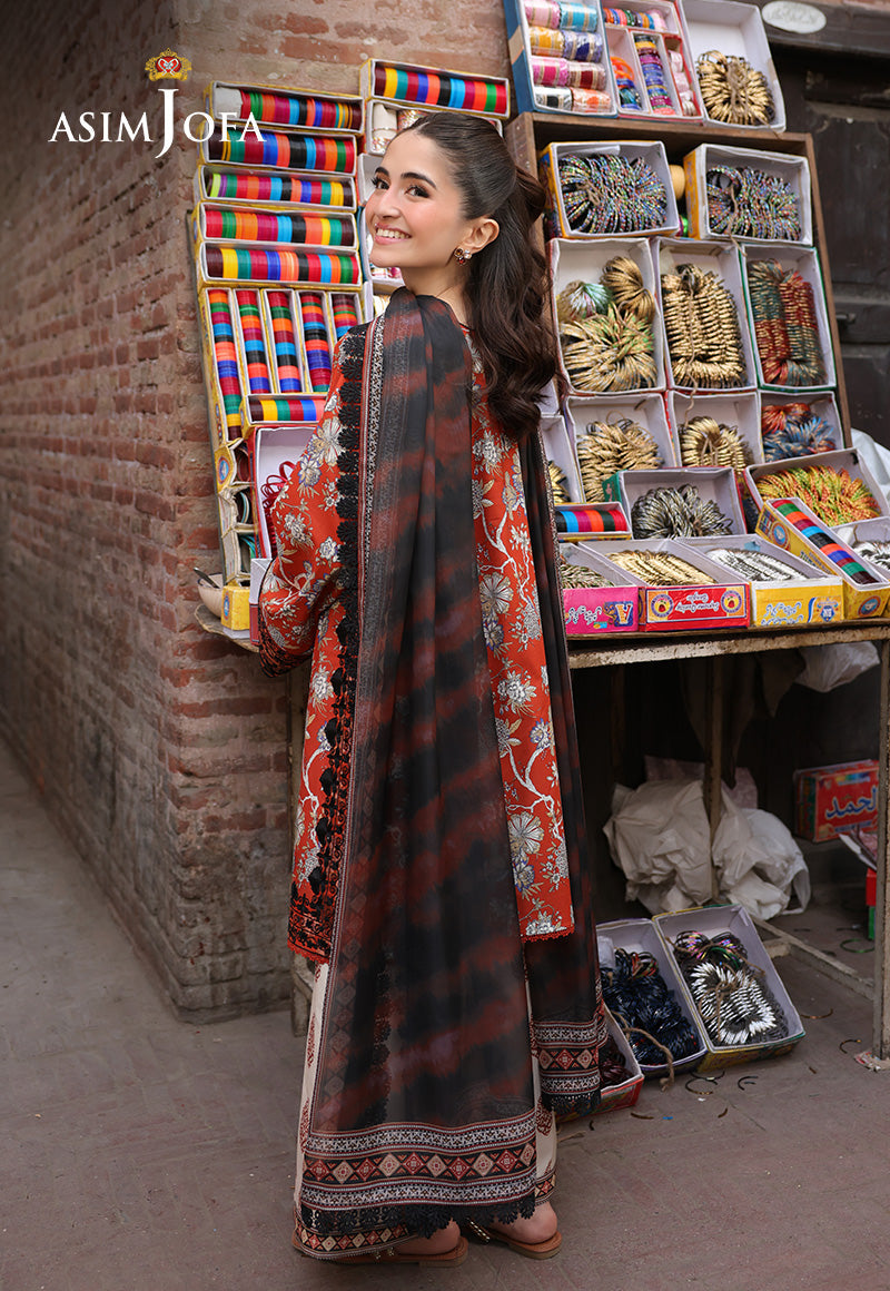 AJUBF-48 PRINTED EMBROIDERED LAWN 3 PCS