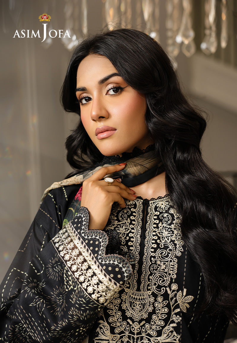 AJMCH-12 EMBROIDERED LAWN UNSTITCHED 3 PCS