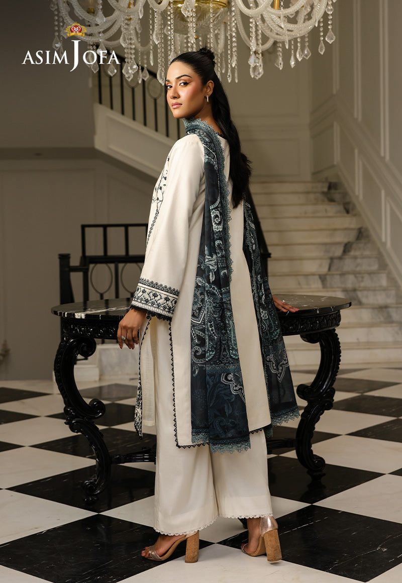 AJMCH-08 EMBROIDERED CAMBRIC UNSTITCHED 3 PCS