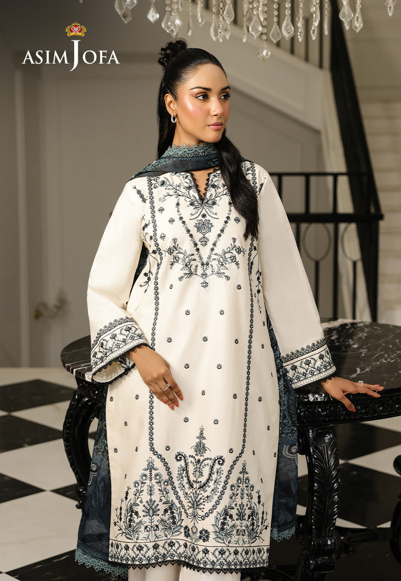 AJMCH-08 EMBROIDERED CAMBRIC UNSTITCHED 3 PCS