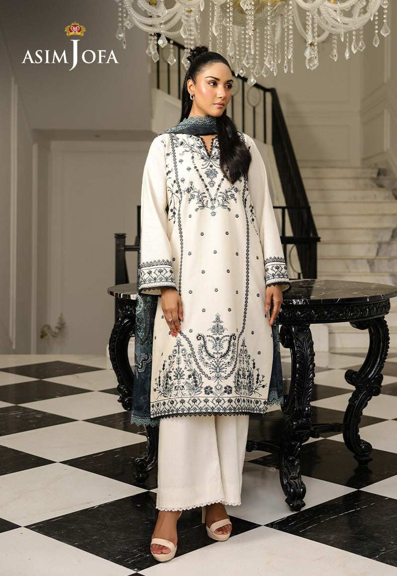 AJMCH-08 EMBROIDERED CAMBRIC UNSTITCHED 3 PCS