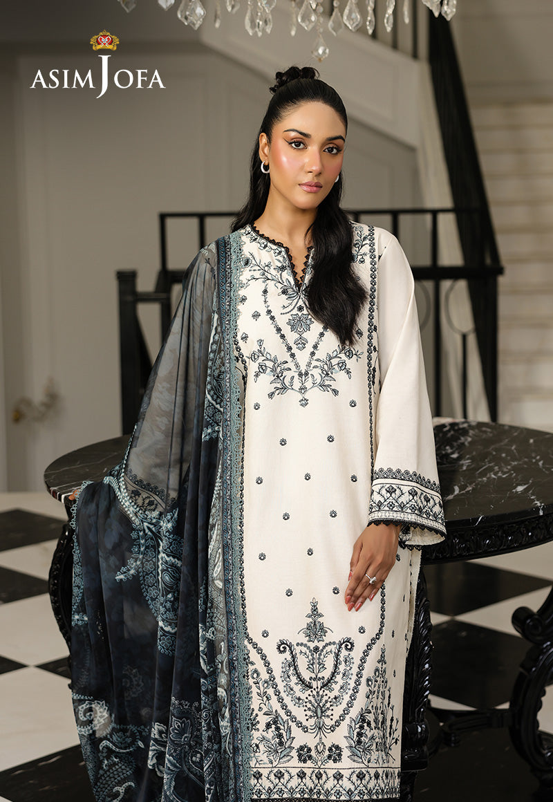AJMCH-08 EMBROIDERED CAMBRIC UNSTITCHED 3 PCS