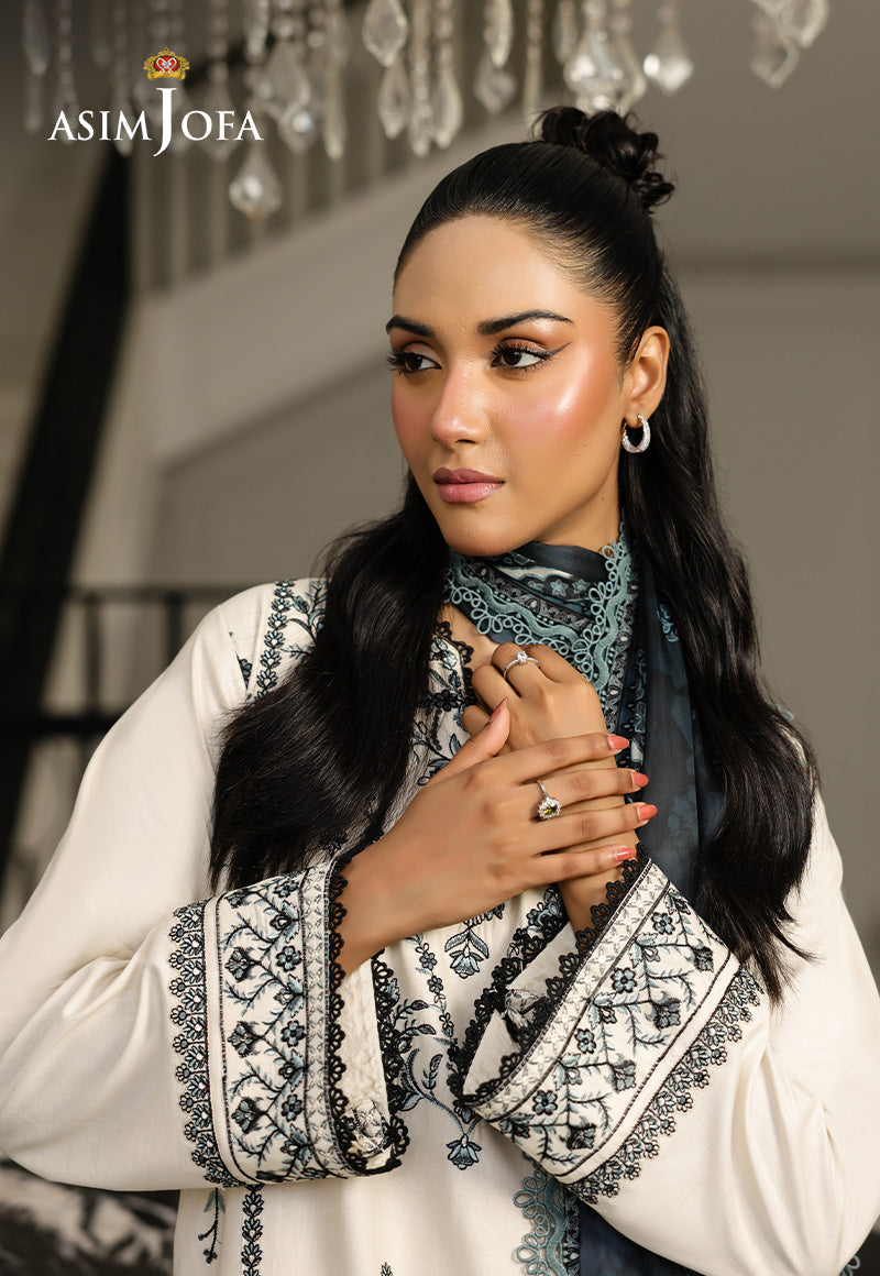 AJMCH-08 EMBROIDERED CAMBRIC UNSTITCHED 3 PCS