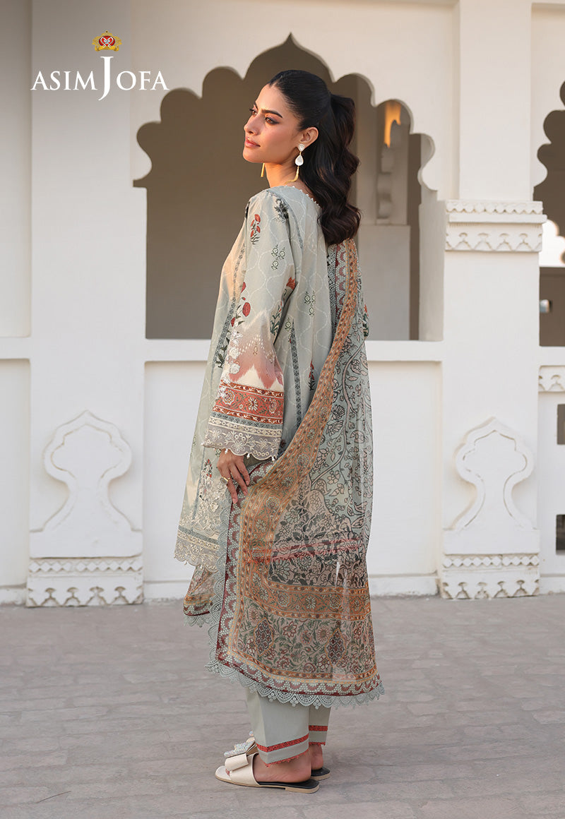 AJUBF-40 PRINTED EMBROIDERED LAWN 3 PCS