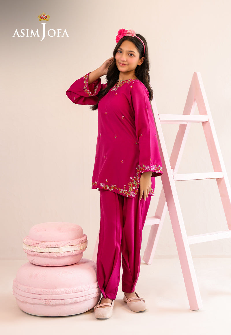 AJKLP-10 Embroidered Malai Silk Stitched 2 Pcs