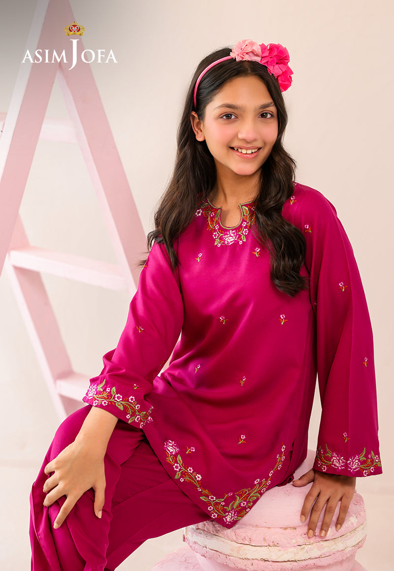 AJKLP-10 Embroidered Malai Silk Stitched 2 Pcs