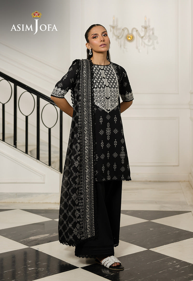 AJMCH-10 EMBROIDERED LAWN UNSTITCHED 2 PCS