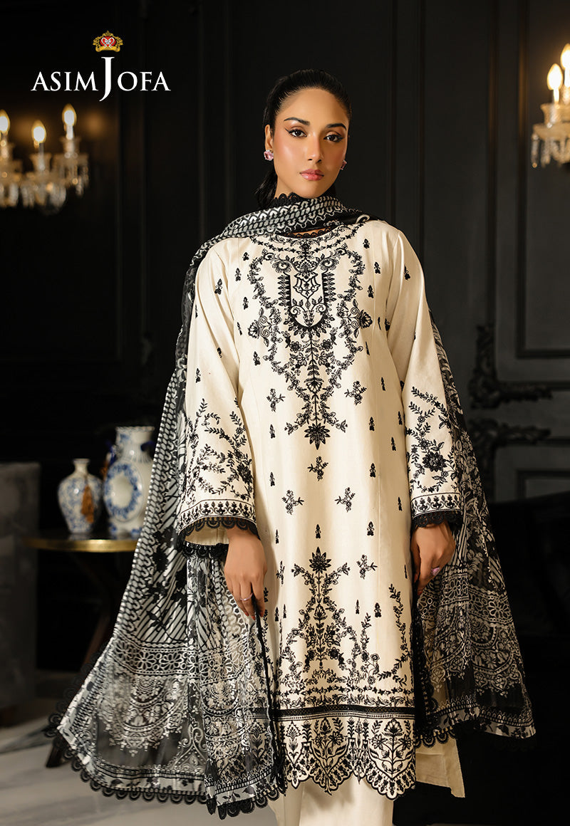 AJMCH-02 EMBROIDERED CAMBRIC UNSTITCHED 3 PCS