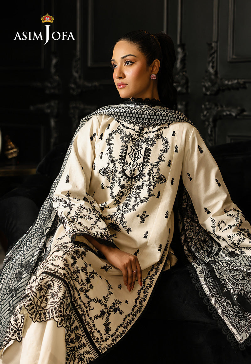 AJMCH-02 EMBROIDERED CAMBRIC UNSTITCHED 3 PCS