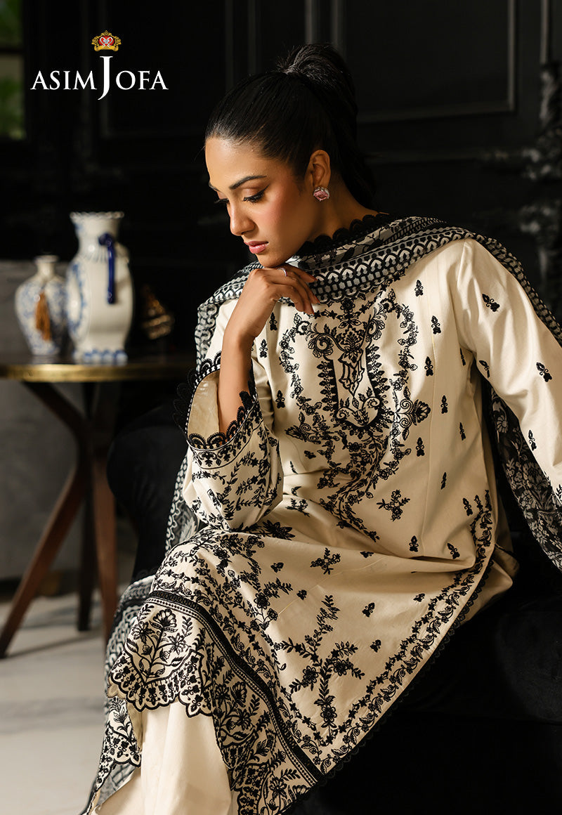 AJMCH-02 EMBROIDERED CAMBRIC UNSTITCHED 3 PCS