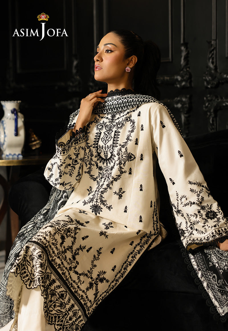 AJMCH-02 EMBROIDERED CAMBRIC UNSTITCHED 3 PCS