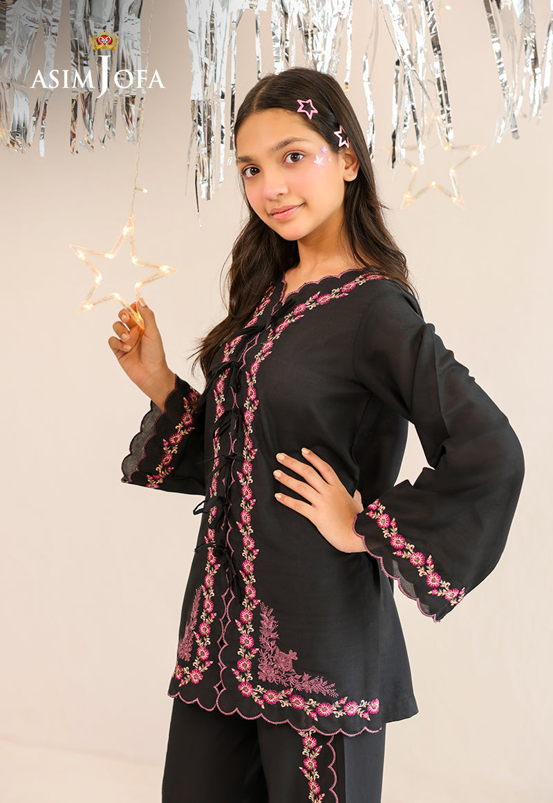 AJKLP-05 Embroidered Twisted Silk Stitched 2 Pcs