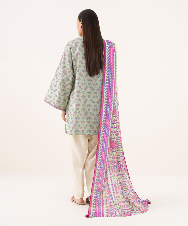 2 Piece - Printed Cotton Suit