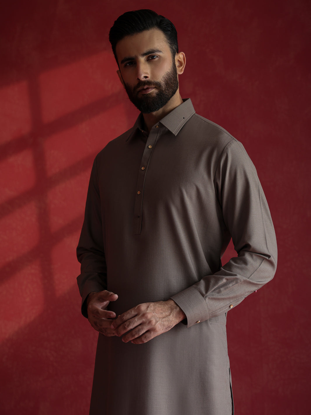 Brown Kameez Shalwar - ALWA-KS-691