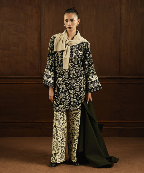 Embroidered Arabic Khaddar Shirt