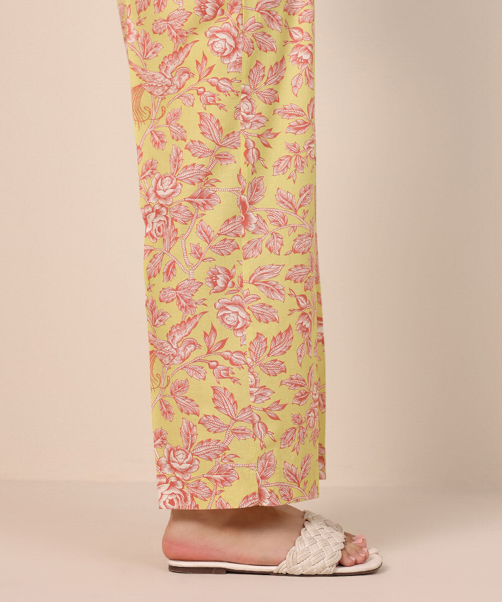 Printed Cambric Straight Pants