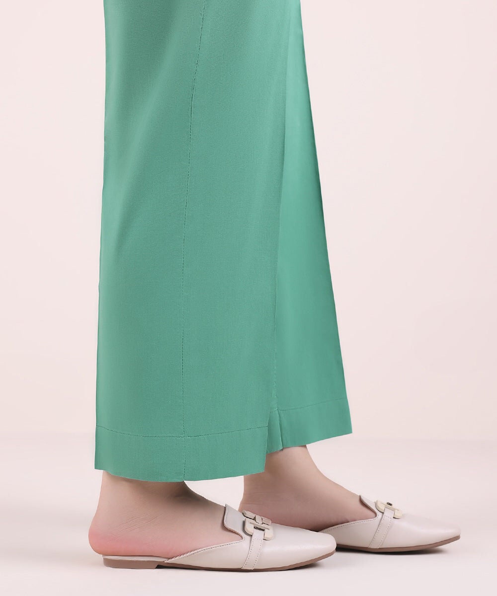 Solid Cotton Viscose Pants