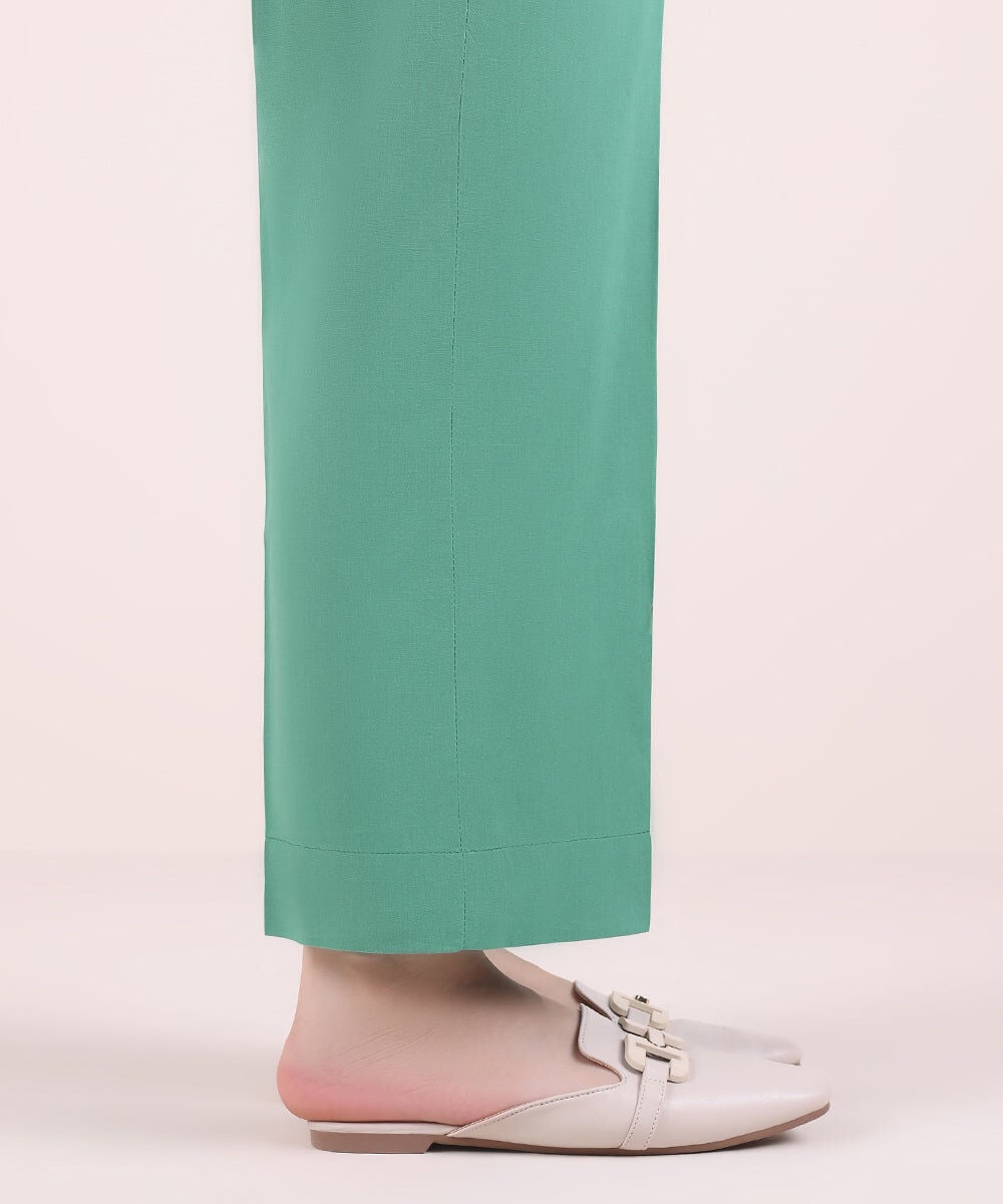 Solid Cotton Viscose Pants