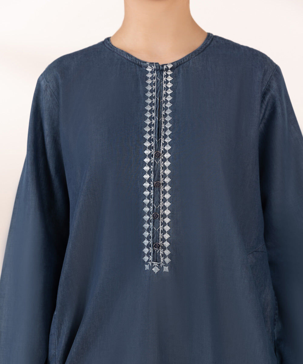 Embroidered Denim Shirt