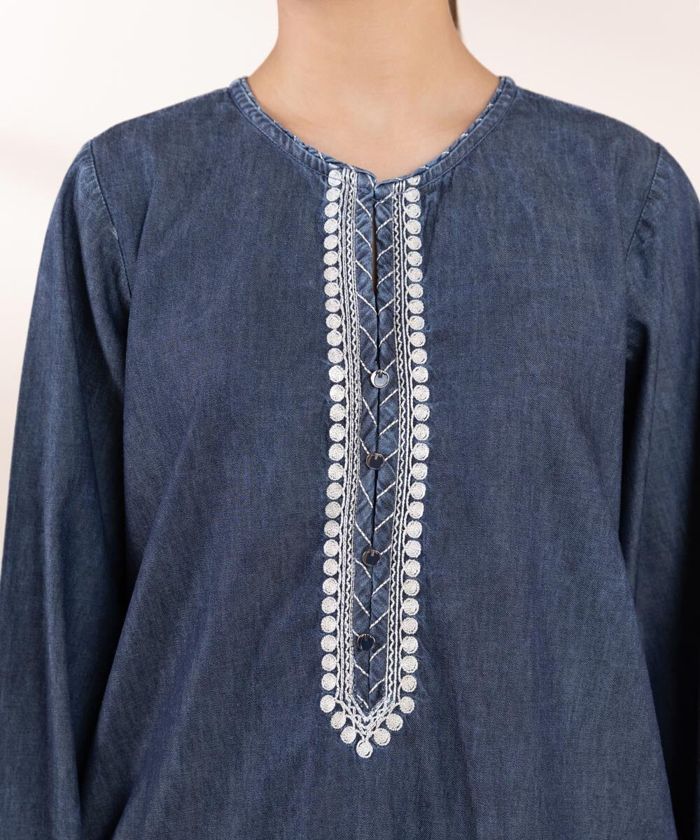 Embroidered Denim Shirt