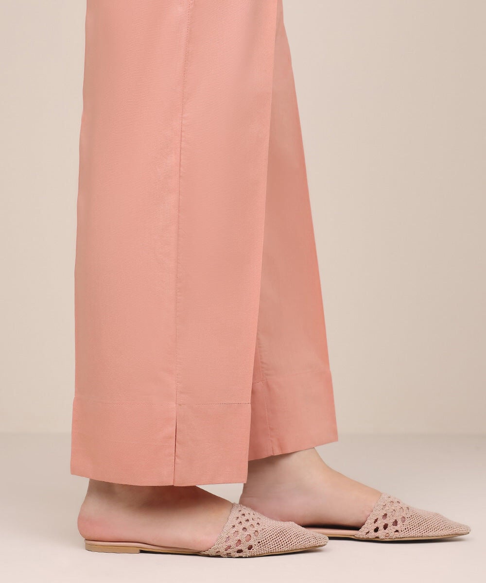 Raw Silk Straight Pants