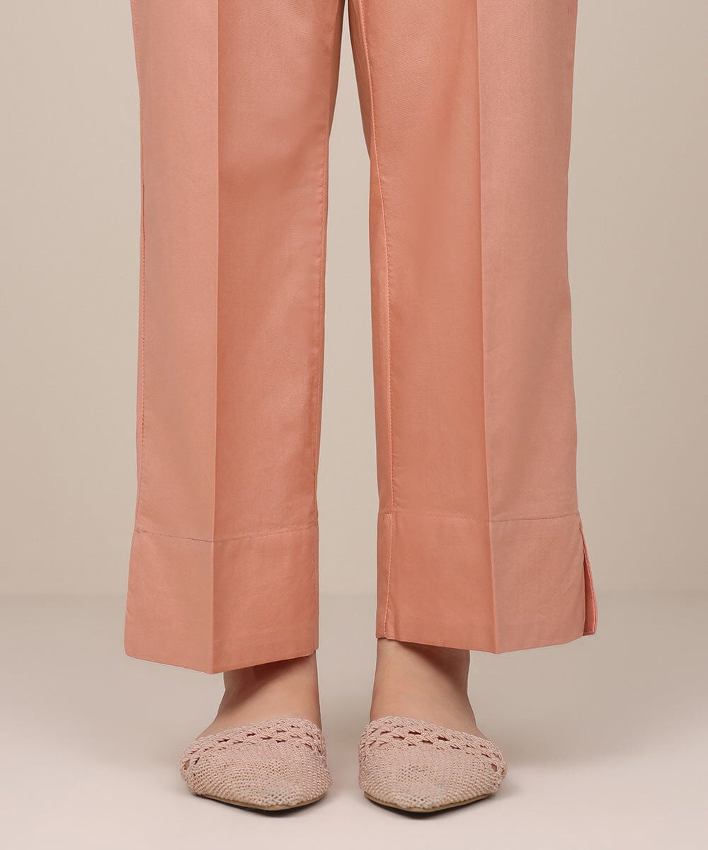 Raw Silk Straight Pants