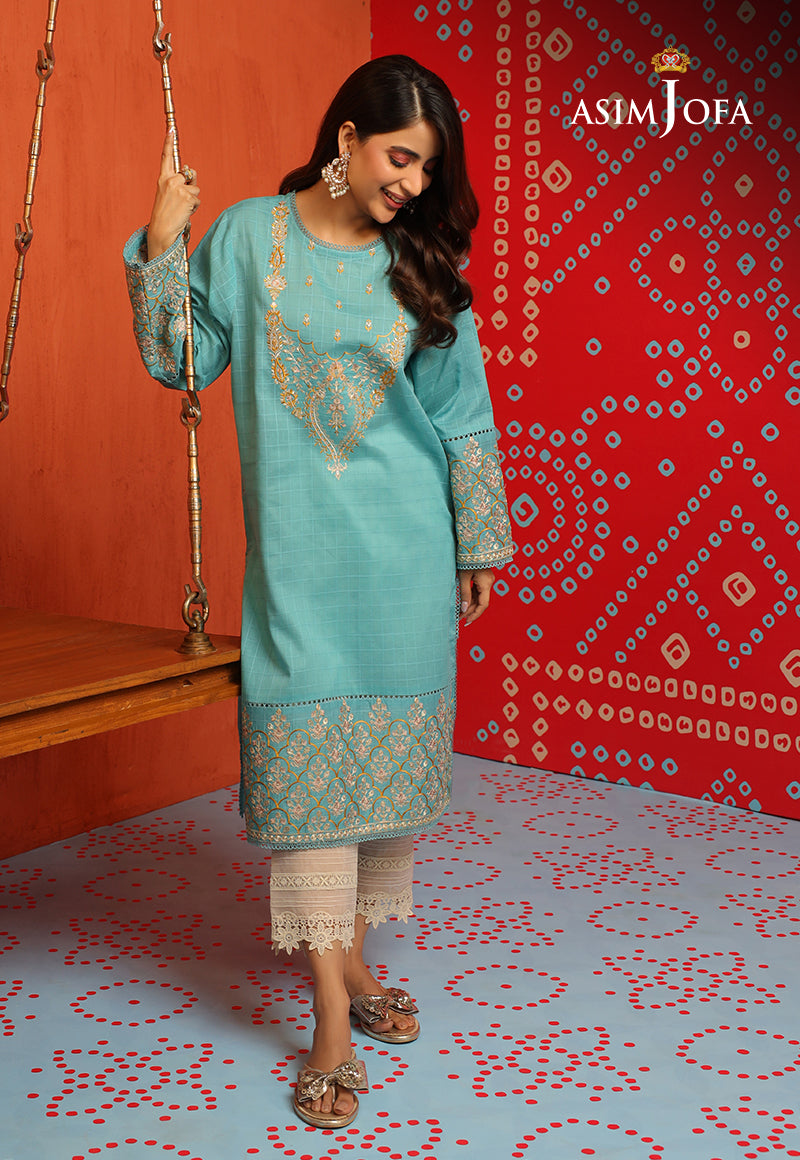 Ajtm-13 - 1 Pc Embroidered Self Jacquard 1 Pc