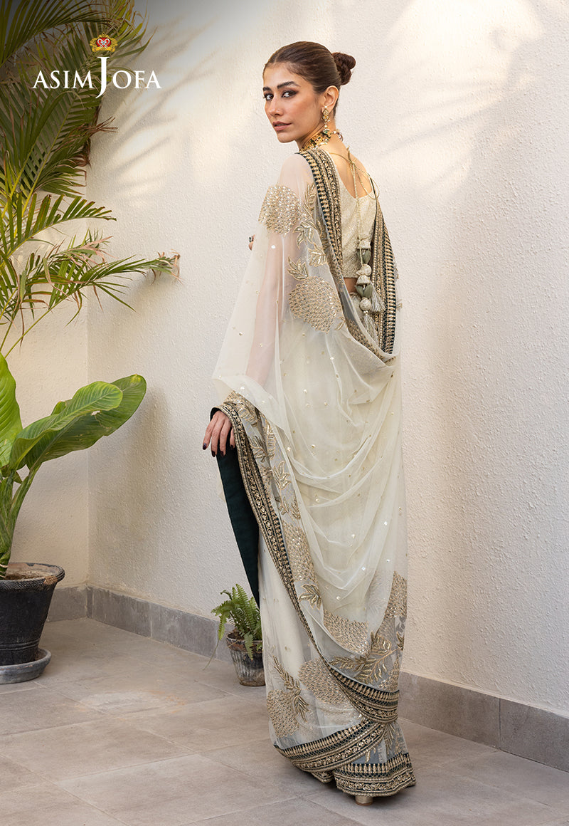 Ajjh-09 Embroidered Poly Net 3 Pcs