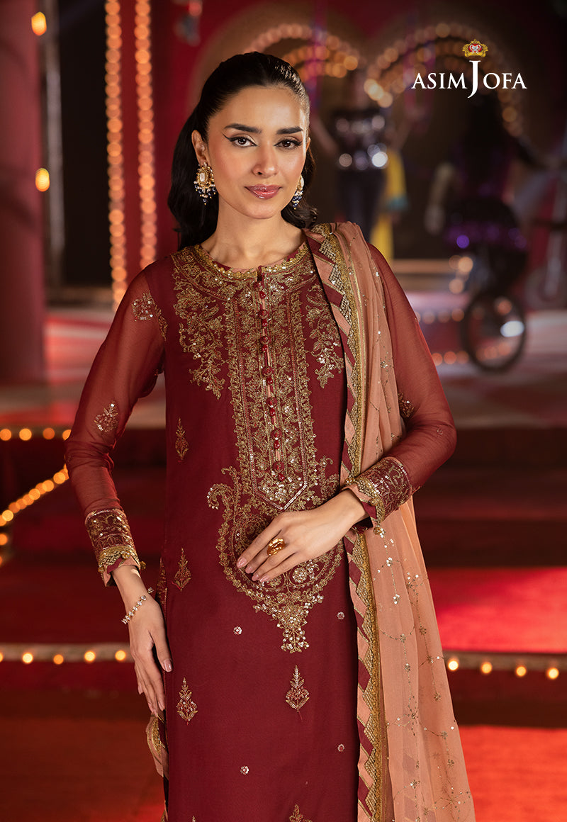 AJLFD-05 EMBROIDERED CHIFFON STITCHED 3 PCS