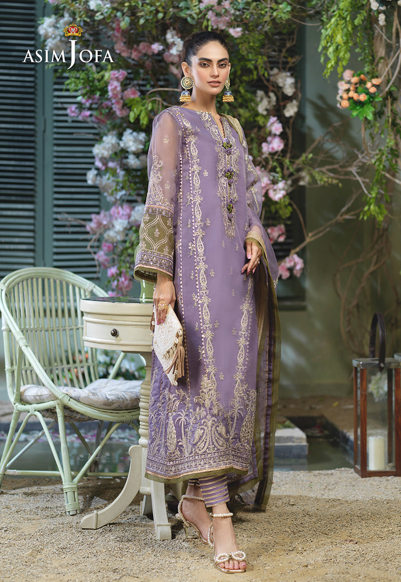 AJFC-51 EMBROIDERED ORGANZA 3 PCS
