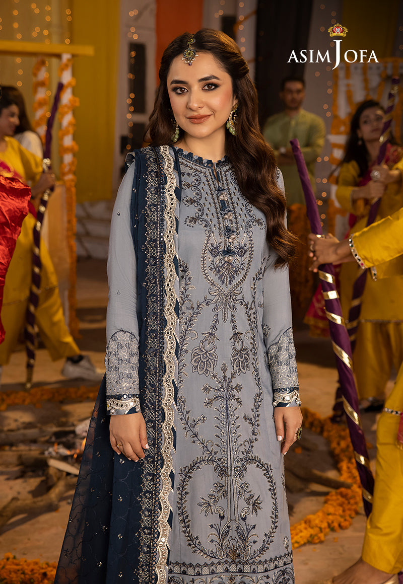 AJDAD-08 EMBROIDERED LAWN SILK STITCHED 3 PCS