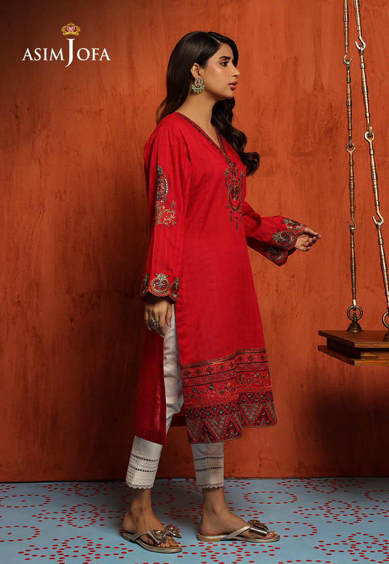 Ajtm-14 - Embroidered Self Jacquard 1 Pc