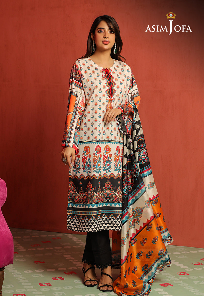 Ajtm-08 - 2 Pcs Printed Georgette Silk 2 Pcs