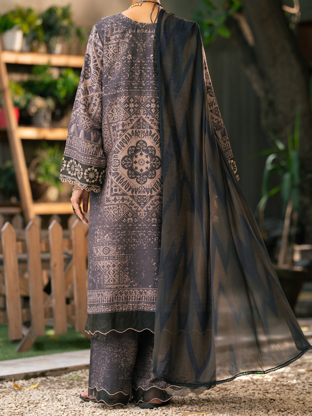Brown Silk Lawn 3Pc Stitched - AWP-3PS-958