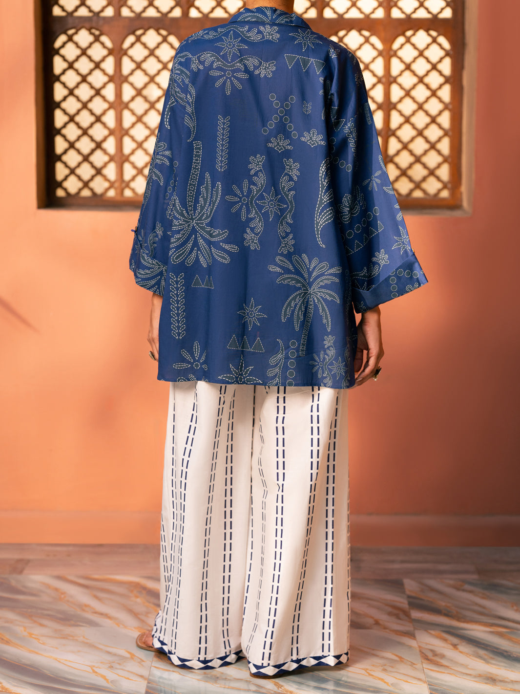 Blue Cotton Kurti - AWP-SLK-1097