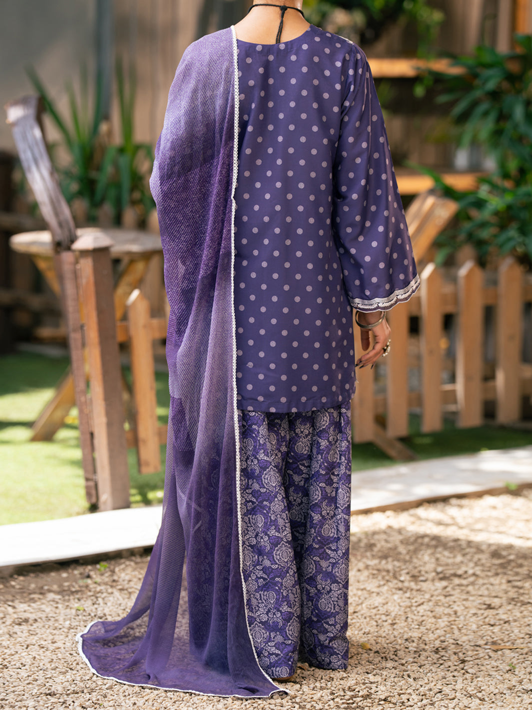 Purple Silk Lawn 3Pc Stitched - AWP-3PS-959