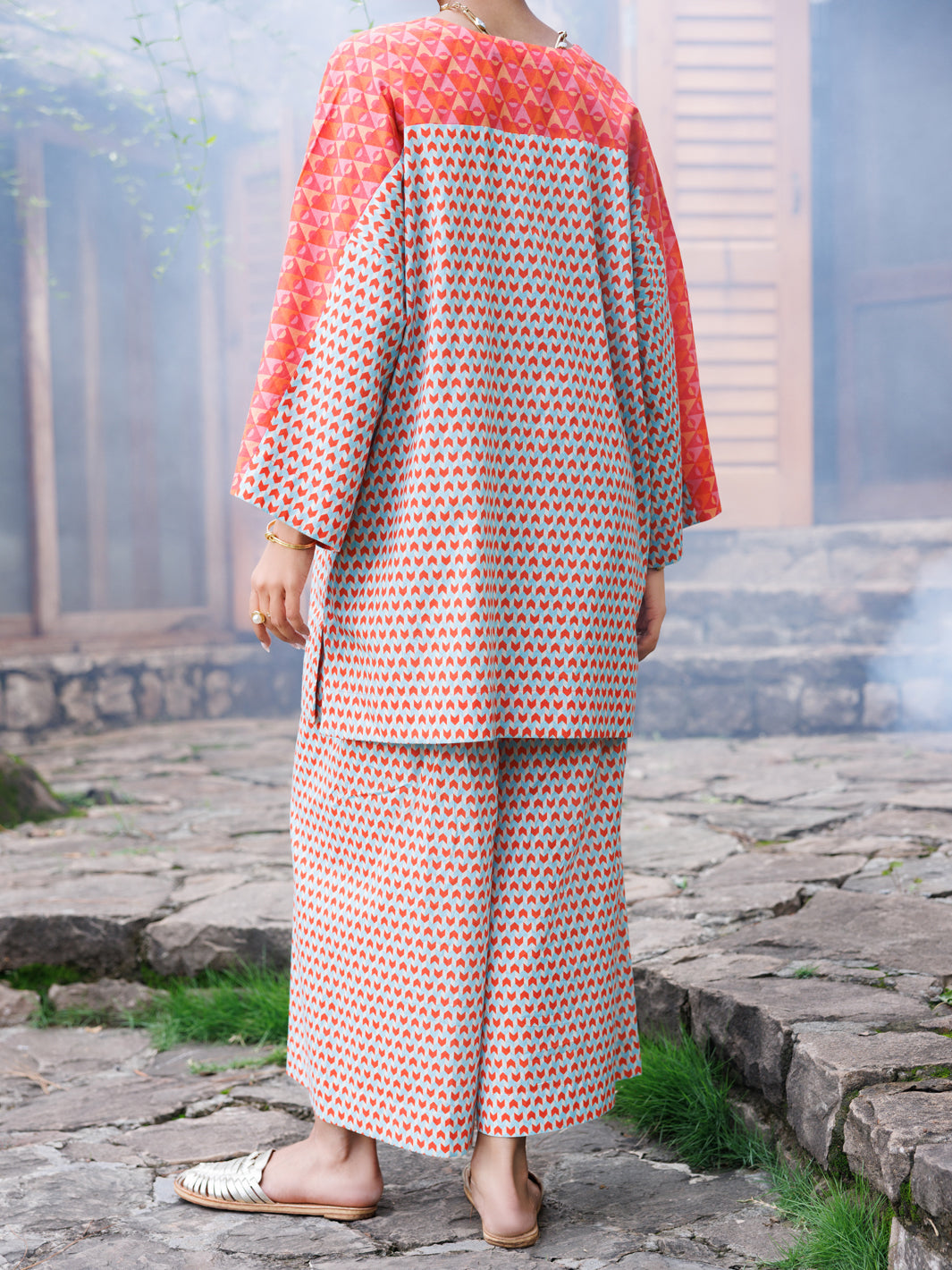 Multicolor Cambric Co-Ord Set - AWP-2PS-SLKS-1054