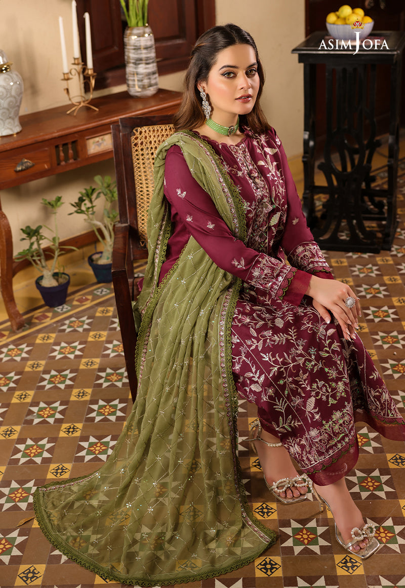 AJZBD-11 EMBROIDERED CAMBRIC Stitched 2 PCS