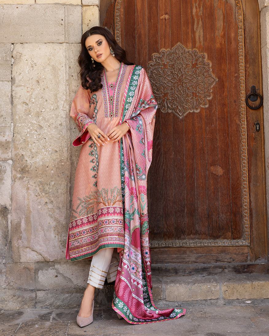 3 Piece - Embroidered Zari Lawn Suit