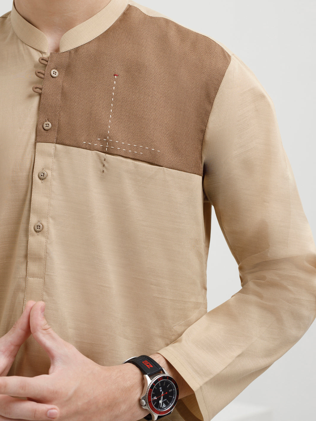 Beige Cotton Kurta - ALT-K-038A