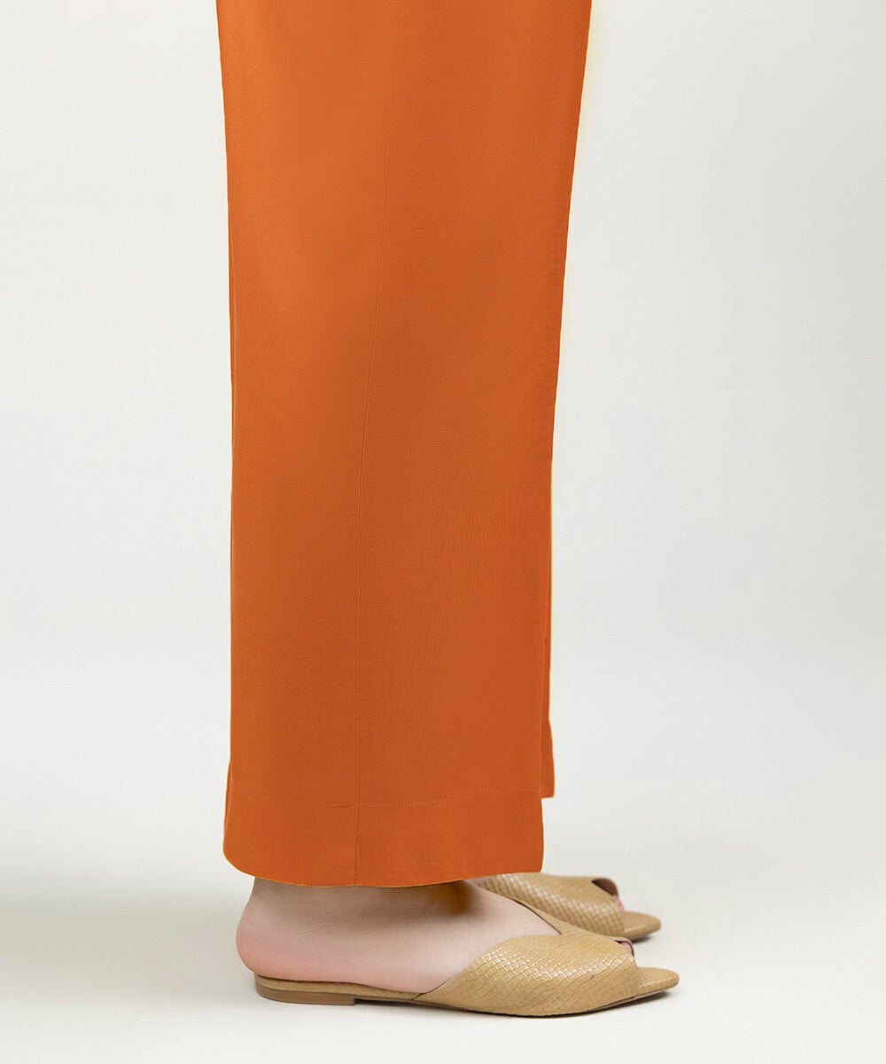 Solid Linen Straight Pants