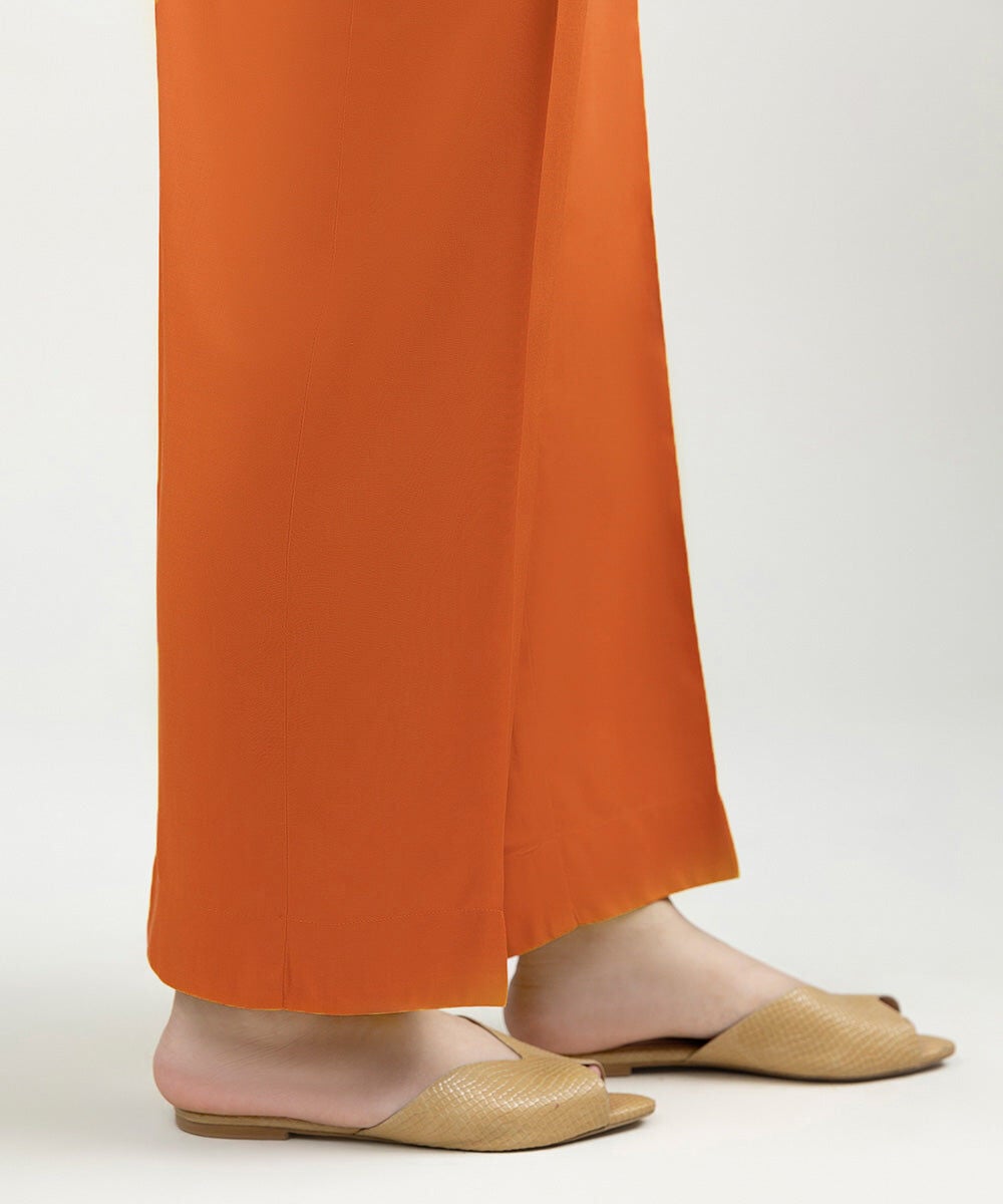 Solid Linen Straight Pants