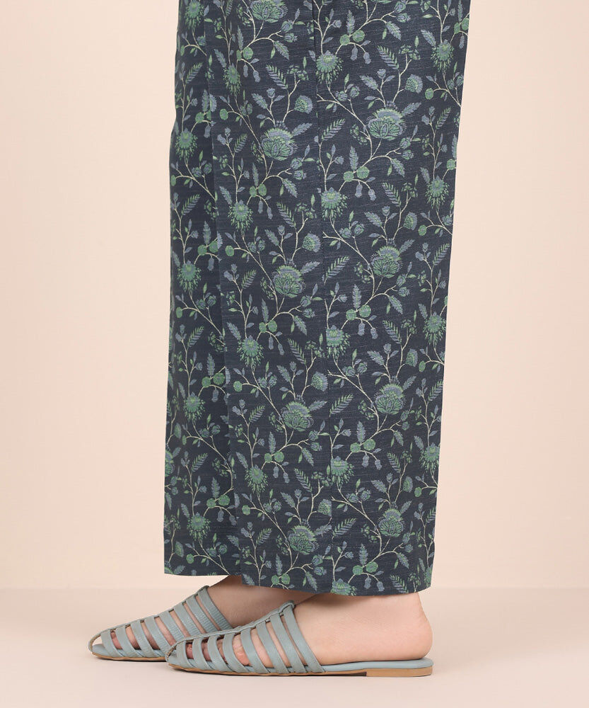 Printed Khaddar Straight Pants
