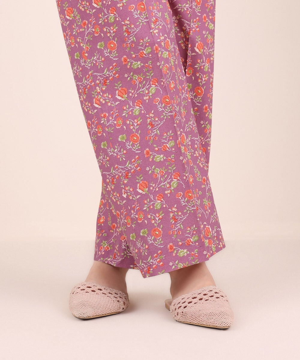 Printed Cambric Straight Pants