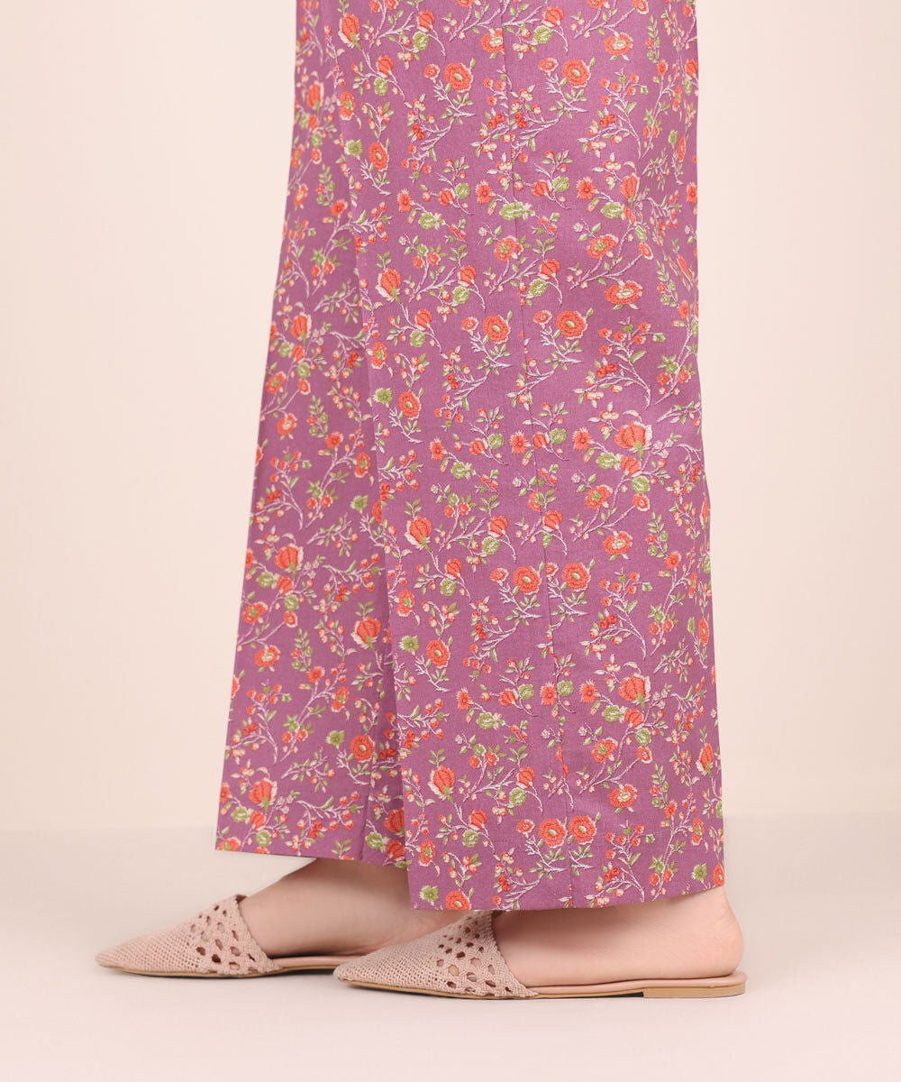 Printed Cambric Straight Pants