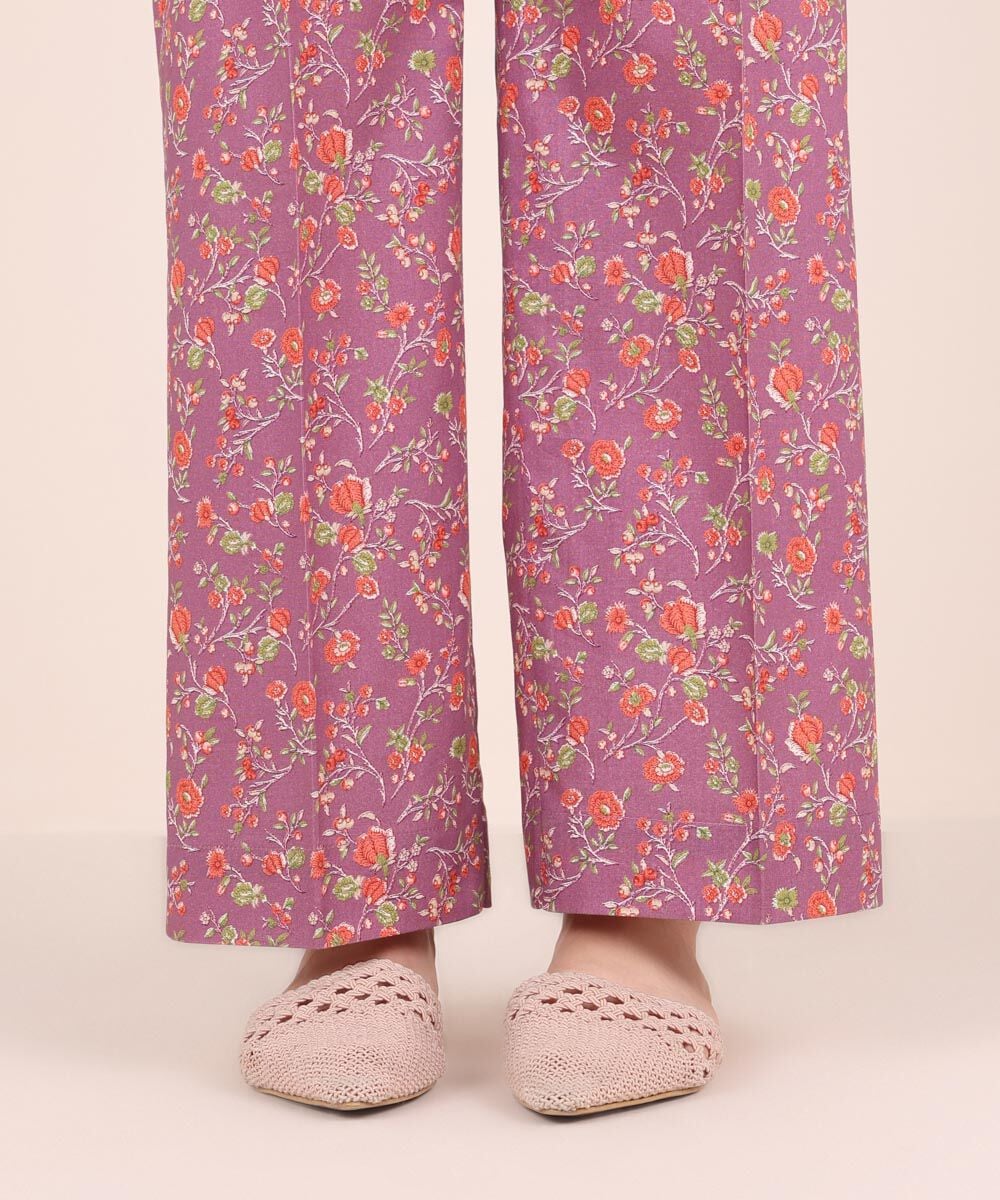 Printed Cambric Straight Pants